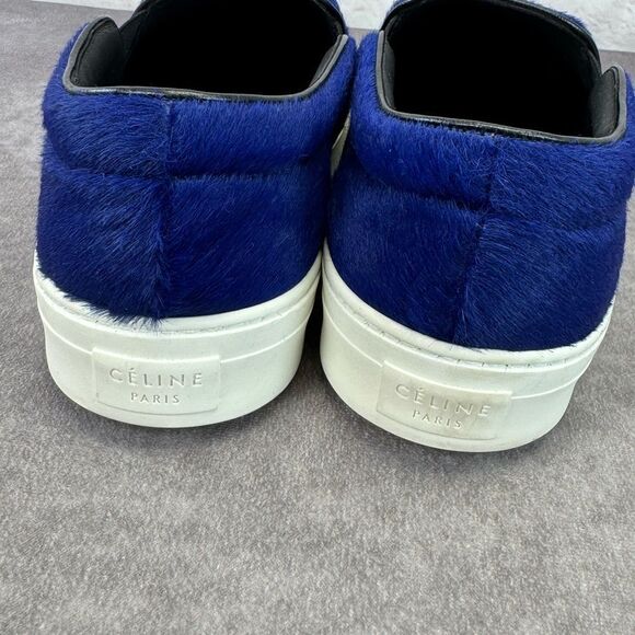 Authentic Celine Pony Hair Blue Slip-On Sneakers 39 - Picture 5 of 11